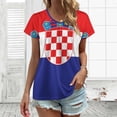 thumbnail image 3 of Flag of Croatia Women's Blouse Short Sleeve Women's Top T-Shirt Spring Summer Clothes, 3 of 7
