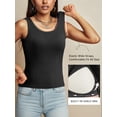 thumbnail image 3 of Anygrew Womens Tank Tops with Built in Shelf Bra Basic Stretchy Padded Camisole Casual Layering Tanks Undershirt Black-White-Gray-Coffee, 3 of 8