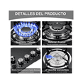 thumbnail image 3 of Parrilla De Gas Empotrable De Mesa Quemadores De Gas Gn Glp Aplicables Cristal Templado Color Negro, 3 of 5