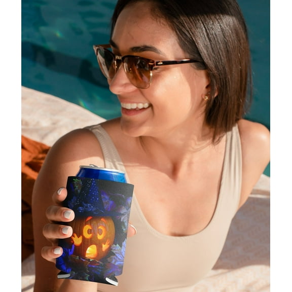 Scared Pumpkin Halloween Drink Sleeves, 6 Count