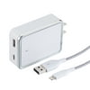 Blackweb 4.8 Amp Wall Charger with Lightning Cable, White