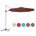 thumbnail image 2 of Costway 11' Patio Cantilever Offset Umbrella 360 degrees Rotation Aluminum Tilt Brick Red, 2 of 10