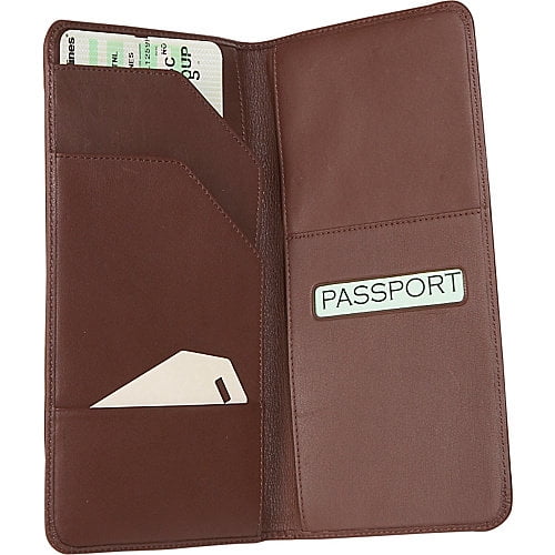 Royce Leather Oversized Airline Ticket And Passport Holder Tan