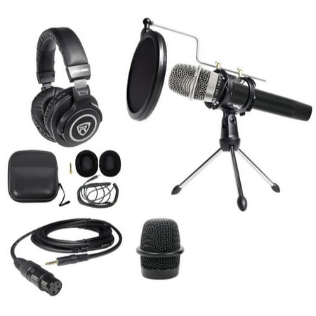 Blue Encore 100 PC Podcasting Podcast Bundle w/ Microphone+Stand+Headphones