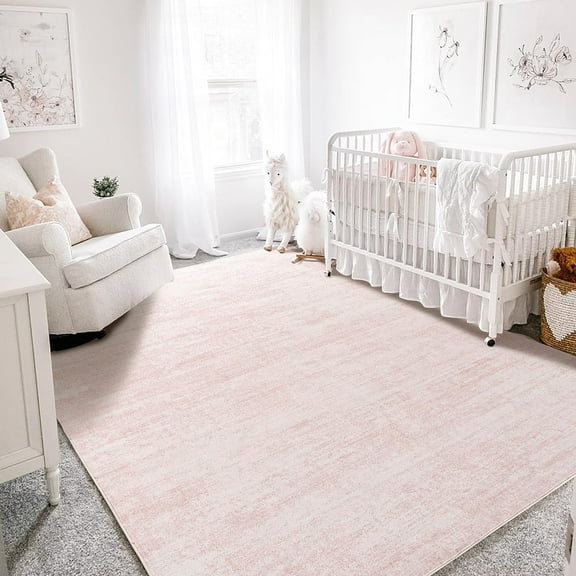 Light Pink Rug 5x7 for room,Abstract Cute Modern Washable Area Rugs for Room,Blush