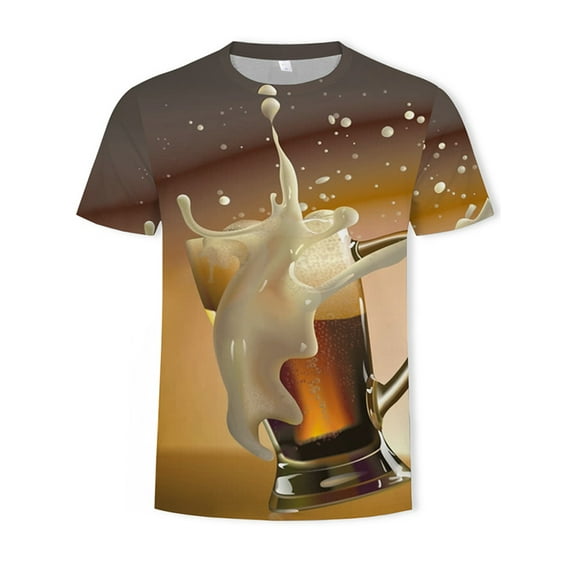 Tenmix Summer Oktoberfest Tops for Men 3D Print Shirts Short Sleeve T-Shirt Casual Blouse Wear Pullover Style-A 4XL