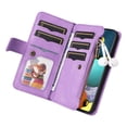 thumbnail image 4 of Multifunctional Case for Samsung A51 4G,[RFID Blocking] 9 Credit Cards Holder with Wrist Strap, Premium PU Leather Zipper Wallet Purse Magnetic Flip Phone Cover for Samsung Galaxy A51 4G, Purple, 4 of 12