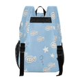 thumbnail image 3 of Large Clear PVC Backpack Heavy Duty See Through Backpack for Adults Work Travel, Lightbluefishprint Printed 12L, 3 of 8
