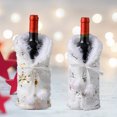thumbnail image 3 of kiskick Snowflake Pattern Wine Bottle Cover - Washable Christmas Red Wine Bottle Cover with Plush Balls, Perfect for Home Decoration, 3 of 8