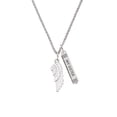 thumbnail image 2 of Delight Jewelry Silvertone Large White Enamel Angel Wing Silvertone Always My Sister Bar Charm Necklace, 23", 2 of 4