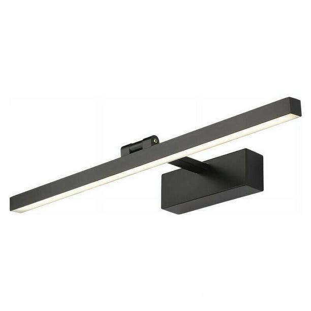 Lámpara de tocador negra moderna para dormitorio, accesorios de metal duraderos con efecto de luz suave y uniforme, ajuste de ángulo de 180°, resistente al agua IP44, acabado negro mate
