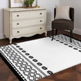 thumbnail image 4 of Vintage Bohemia Washable Area Rugs 3'x5', Black Geometric Abstract Striped Country Low Pile Throw Living Room Rug Non-Slip Sturdy Edge Binding Carpet for Indoor Entryway Bedside Kitchen, 4 of 9