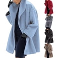thumbnail image 3 of comerut Women Autumn Winter Shawl Collar Buttons Warm Hooded Jacket Long Coat Outerwear, 3 of 6
