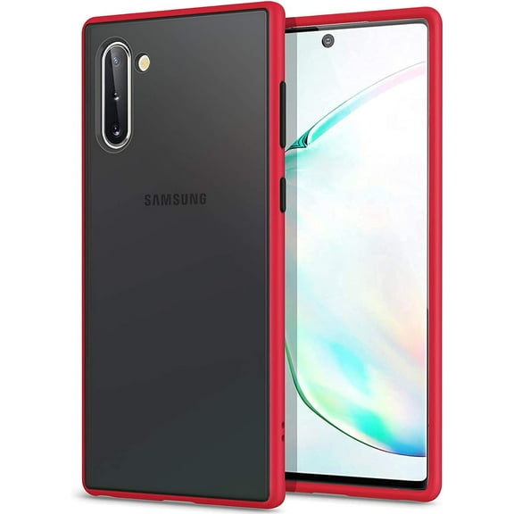 Case for Samsung Galaxy Note 10 Thin Shockproof Phone Case PC Back TPU Bumper [Protect from Fingerprint/Shock/Scratch/Slip] Translucent Matte Phone Cover for Samsung Galaxy Note 10-Red