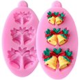 thumbnail image 1 of 2 piezas de molde de pastel de campana de Navidad - rosa Ormromra WMSS-472, 1 of 4