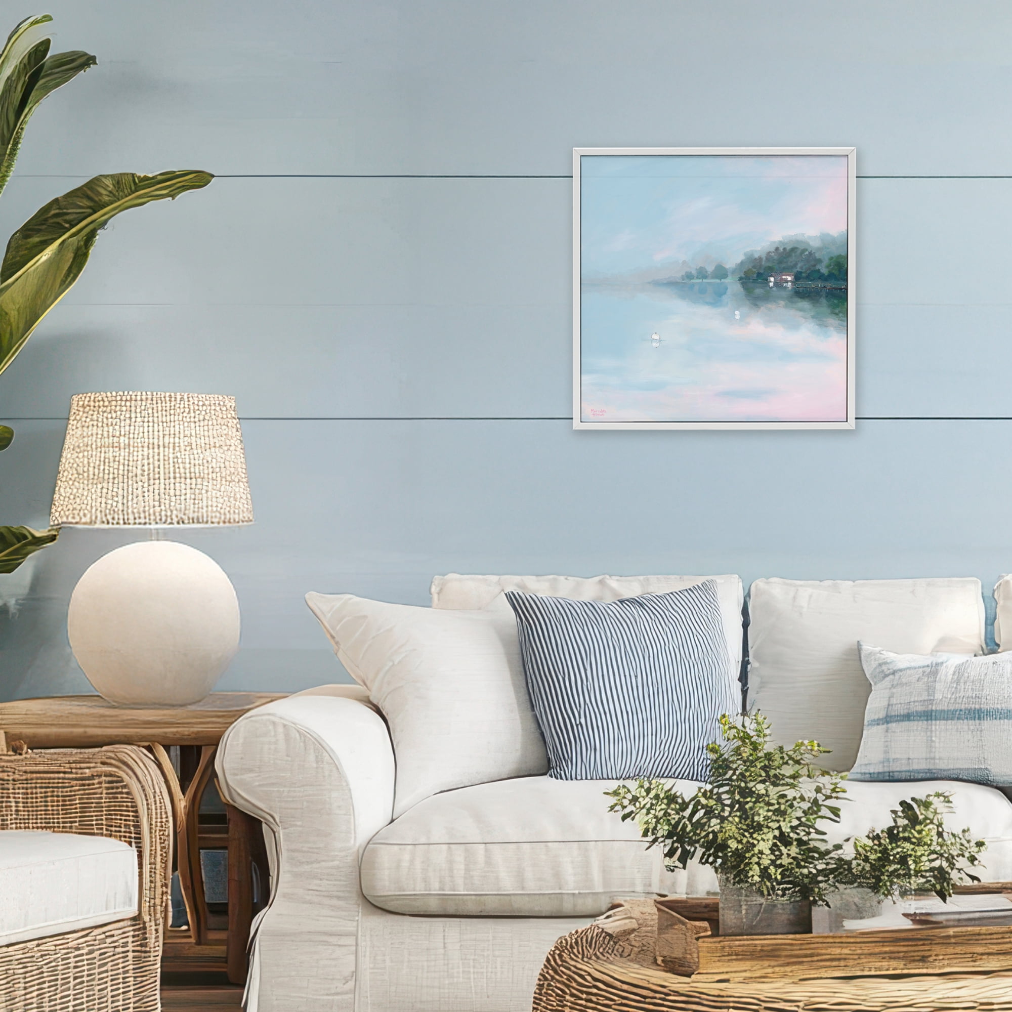 Stupell Industries Morning at Lake Windermere White Framed Giclee Art, design by Meredith Howse