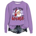 thumbnail image 1 of WEAIXIMIUNG Sweat Court Grande Taille Femme Décontracté Col Rond Imprimé Père Noël, 1 of 3