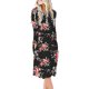 thumbnail image 1 of Vestido largo a media pierna, cuello redondo, elegante, a la moda, manga larga, estampado, bolsillo, vestido holgado, 1 of 6