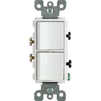Decora 15 Amp Single Pole Dual Switch, White