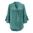 thumbnail image 4 of Ketyyh-chn99 Womens Chiffon Long Sleeve Blouses Tops Blouses Work Shirts Light Blue,3XL, 4 of 5
