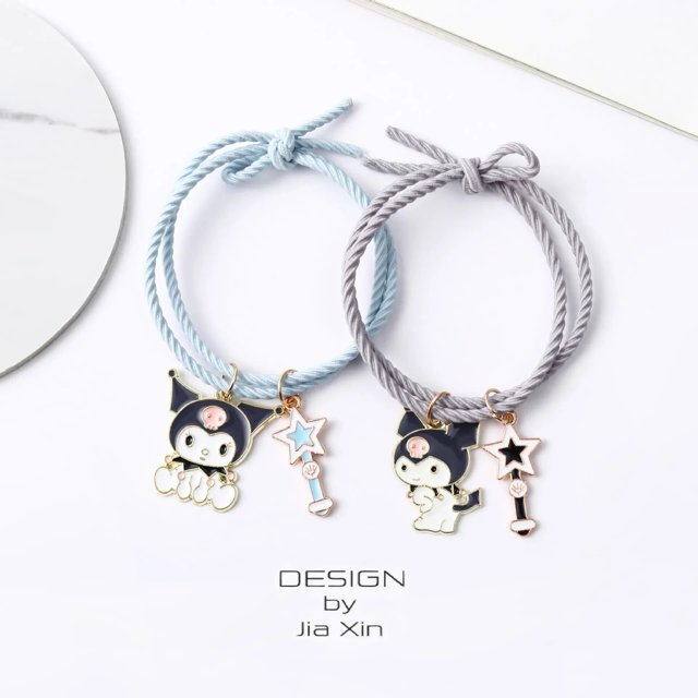 Pulsera Kawaii Sanrios Cinnamoroll Kuromi My Melody para hombres y mujeres, regalo de amistad, Dijes, Joyería, juguetes, regalos