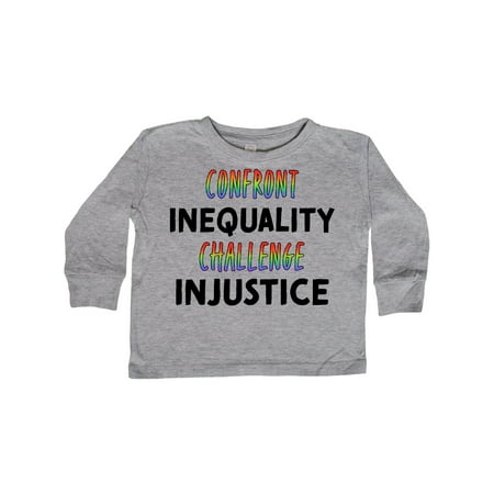 

Inktastic Confront Inequality Challenge Injustice Gift Toddler Boy or Toddler Girl Long Sleeve T-Shirt