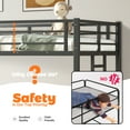 thumbnail image 3 of Aukfa Twin Metal Loft Bed, Heavy-Duty Steel Frame with Guardrails, Black — Space-Saving Kids & Teen Junior Bed, 3 of 8