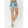 thumbnail image 3 of Judy Blue Women's Color Block Denim Shorts, 3 of 6