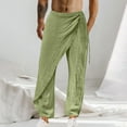 thumbnail image 1 of Puntoco Pantalones casuales largos para hombre Pantalones casuales de moda para hombre de color sólido con cintura elástica y pierna recta con cuernos largos, 1 of 5