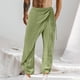thumbnail image 1 of Pantalones largos de moda para hombre, casuales, de color sólido, con cintura elástica, rectos, con pierna de cuerno, pantalones largos de poliéster para hombre., 1 of 6