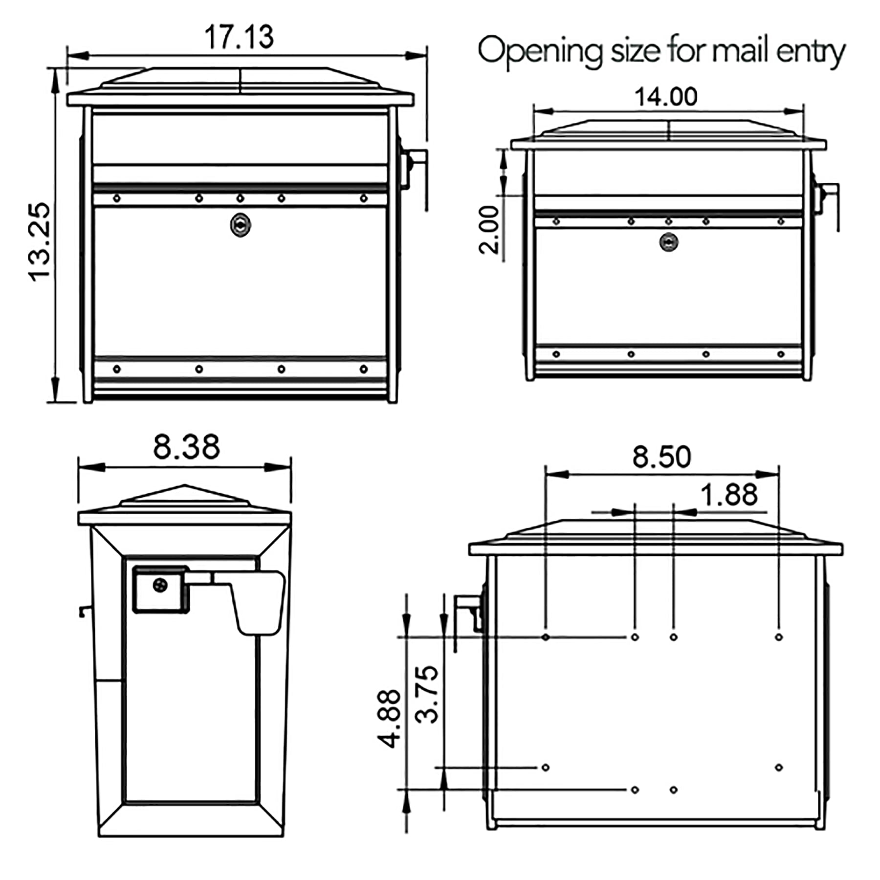 Architectural Mailboxes Mailsafe Locking, Plastic, Medium, Wall-Mount Mailbox in Black