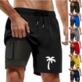 thumbnail image 3 of CHENge Mens Swim Trunks 3xl Big and Tall Slim Fit Tropical Print Quick-Dry Pool Swimming Trunks with Compression Liner Stretch Fabric Fishing Shorts for Men, 3 of 5