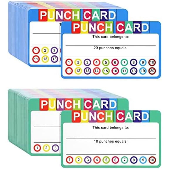 Punch Cards for Classroom, 240 Pack Kids Behavior Reward Punch Cards, Incentive Punch Card for kids, Business, Students, Teachers, 2 Styles$$Office