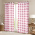 thumbnail image 2 of Feelyou Pink Plaid Blackout Curtains Set of 2 (52x84 Each), Lines Buffalo Window Curtains, 2 of 6