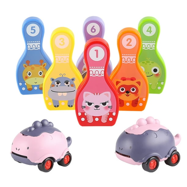 Fyrome Bowling Dinosaur Toys Cars Set with Bowling Early Educational