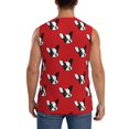 thumbnail image 4 of Pofeuu Bulldog Red Print Men's Muscle T-Shirt, Sleeveless, Muscle Tank, Classic Muscle Tee Top For Men Casual Sleeveless Muscle T-Shirt Trendy Clothes-Medium, 4 of 7