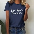 thumbnail image 2 of Women's Summer Clothes Comfy Casual Shirts Funny Letter Print Tees Short Sleeve Tunic Tops for Lady Loose Fit Flowy Round Neck Blouse Fashion 2024 Vintage Y2K Tops Dressy Casual Navy T Shirts XL, 2 of 8