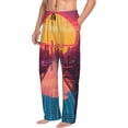 thumbnail image 6 of Hirioo Neon Sunset Cyberpunk Cityscape for Men's PJ Pajama Pants Sleep Pants Men's Home Trousers with Pockets,S-3XL-Small, 6 of 6
