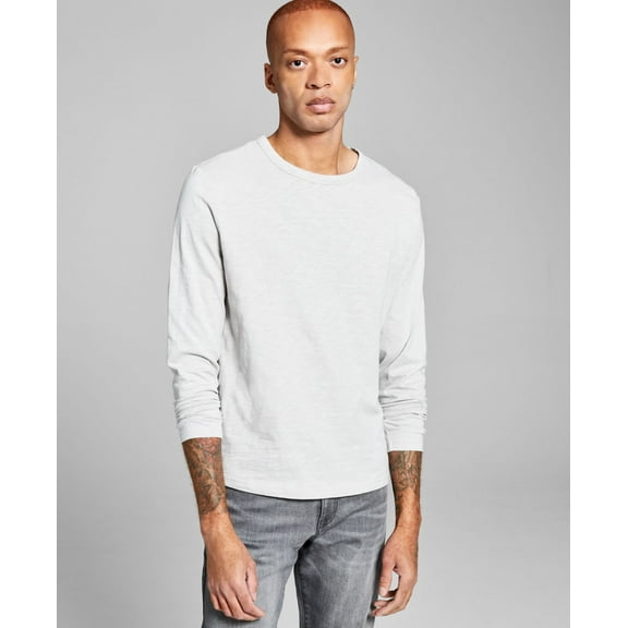 And Now This Mens Slub Long-sleeve T-shirt, Light Grey, Small