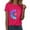 Hot Pink, variant on Women's Workout Tee - Athletic Plus Size Top - Short Sleeve Cotton - Trendy 2025 Design | Baberdicy | Womens Fashion Workout T Shirts Athletic Plus Size Tops Summer Trendy (Green | M)