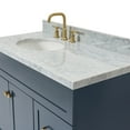 thumbnail image 4 of Ariel Hamlet 43 In. Left Offset Oval Sink Vanity With 1.5 In. Carrara White Countertop In Midnight Blue, 4 of 10
