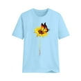 thumbnail image 3 of Avamo Summer Womens Floral Print Blouse Casual Round Neck T-Shirts Loose Beach Holiday Tops, 3 of 3