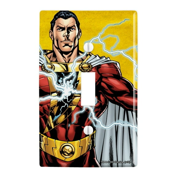 Justice League Shazam Character Plastic Wall Decor Toggle Light Switch Plate Cover