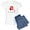 With Blue Strpe Pant, variant on CafePress - Women's Light Pajamas - Women's Short Sleeve Print T-Shirt and Pants Light Cotton Pajama Set