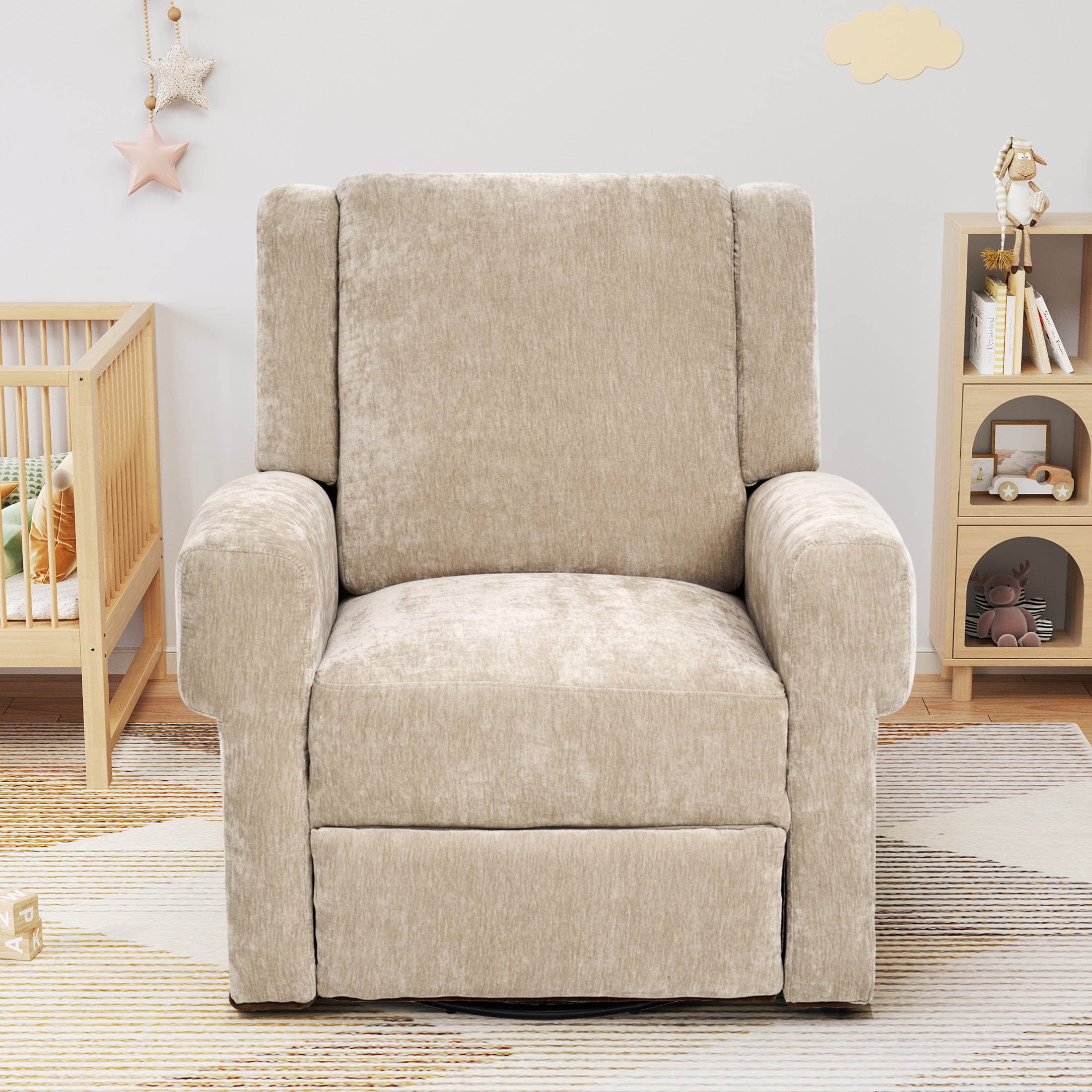 Davinci Maddox Recliner and Swivel Glider in Natural Oat - Walmart.com