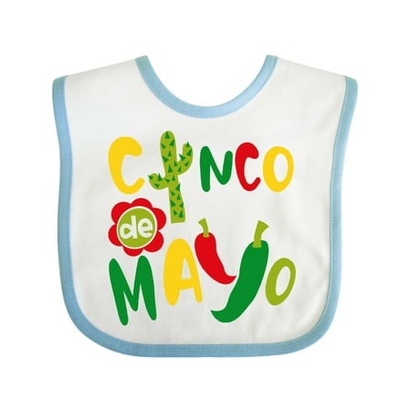 

Inktastic Cinco de Mayo- Cactus Peppers Flower Gift Baby Boy or Baby Girl Bib