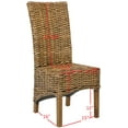 thumbnail image 5 of SAFAVIEH Isla Bohemian Rattan Solid Dining Parsons Chair, Brown (Set of 2), 5 of 10