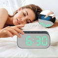 thumbnail image 3 of REGALWOVEN Oval Digital Alarm Clock Bedroom Big Numbers Adjustable Dimmable Snooze, 12/24H  5.1 x 2.6 x 1.4 inch Black Green, 3 of 6