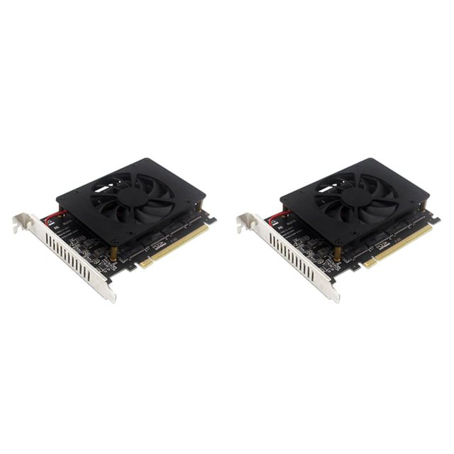 2X PCIEX16 NVME M2 MKEY SSD Array Expansion Adapter Card Motherboard PCIE Split Card