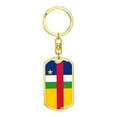 thumbnail image 4 of Central African Republic Flag Keychain Dog Tag Stainless Steel or 18k Gold, 4 of 8